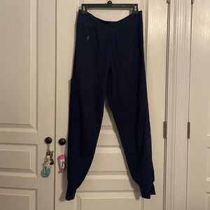 Navy blue scrub set. Top medium, bottoms small